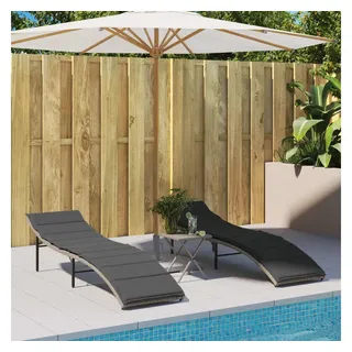 vidaXL Sonnenliege 100 x 199 x 50 cm Hellgrau