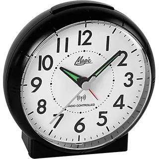 MAGIC, Funkwecker, Analog, Licht, Repetition, Leuchtzeiger - Schwarz
