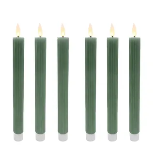 Relaxdays LED Stabkerzen 6 St. Khaki