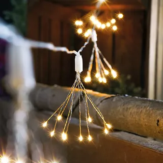 esotec Solar Deko-Lichterkette Feuerwerk mit 100 warmweißen LEDs 102575 - Weiß