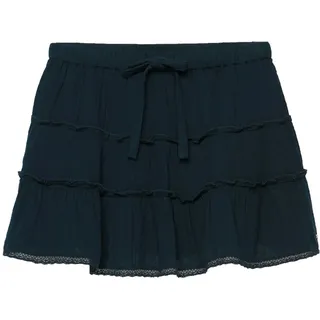 Sommerrock SUPERDRY "CHEESECLOTH TIERED MINI SKIRT", Damen, Gr. XS, eclipse navy, Web, Obermaterial: 100% Baumwolle, unifarben, regular fit kurz, Röcke Sommerrock