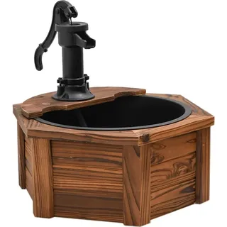 vidaXL Wasserfall Gartenbrunnen mit Pumpe 57x57x53 cm Braun