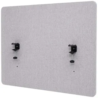 MCW Akustik-Tischtrennwand MCW-G75, Büro-Sichtschutz Schreibtisch Pinnwand, doppelwandig Stoff/Textil ~ 60x75cm grau
