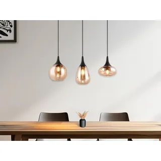 3-flammige Balkenpendelleuchte Breite 70cm - Schwarz