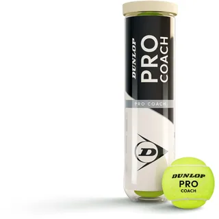Dunlop Tennisball Pro Coach - für Coaching und Trainingseinheiten (4 Bälle), Gelb