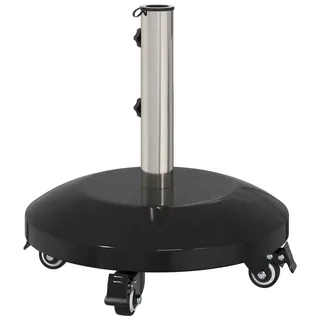 vidaXL Granit-Sonnenschirmständer mit Rollen für 40-50 mm Mast 29 kg Schwarz - Schwarz
