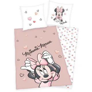 Disney Minnie Mouse Kinderbettwäsche »Minnie Mouse, Baumwoll-Renforcé« 2 Stk. tlg., rosa