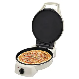 Team Kalorik Elektrische Pizza-Pfanne, 180° Deckel-Öffnung, 1800 W, Weiß, TKG PZP 1002 KTO