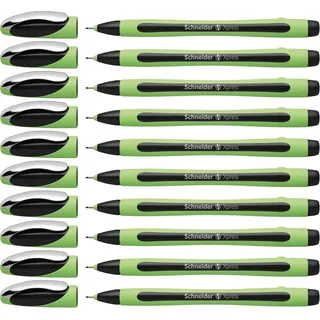 Schneider Xpress Fineliner (Strichstärke 0,8 mm, dokumentenecht) 10er Packung schwarz