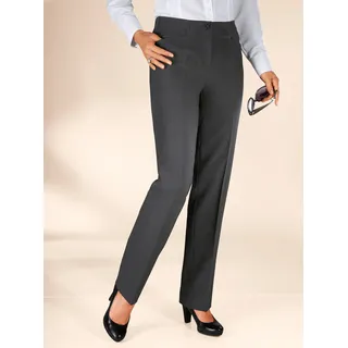 Webhose COME ON, Damen, Gr. 38, Normalgrößen, grau (anthrazit, meliert), 53% Polyester, 43% Schurwolle, 4% Elasthan, unifarben, lang, Hosen Webhose