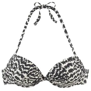 LASCANA Push-Up-Bikini-Top Damen schwarz-creme Gr.34 Cup B