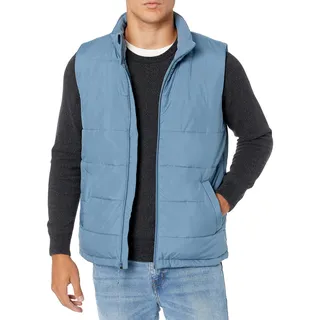Amazon Essentials Herren Mittelschwere Isolierte Daunenweste Mit Fleecefutter, Hellblau, XL