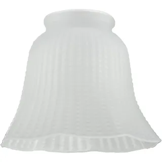 Westinghouse Lighting 8703840 Lampenschirm 4,4 cm, aus satiniertem Riffelglas, Glockenform, weiß,, 12 x 12 x 9.81 cm