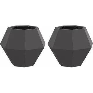 Pflanzkübel 2 pcs Schwarz 50 x 50 x 40 cm Stahl - Schwarz