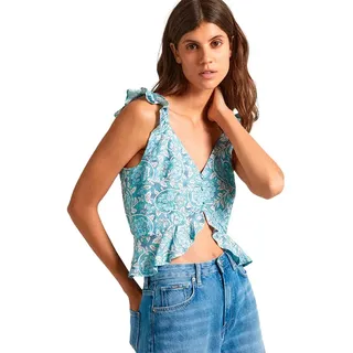 Pepe Jeans Emilia ärmellose Bluse - Wave Blue - S