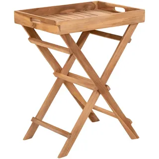 Gardenson Tabletttisch , Braun , Holz , Teakholz , rechteckig , 49.5x39x29 cm , Wohnzimmer, Wohnzimmertische, Beistelltische