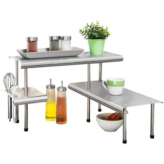 Maximex Küchen-Eckregal Massivo 50 x 31 x 50 cm Silber
