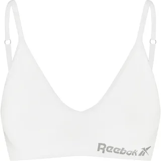 Reebok Damen Seamless Bra in Weiß, Crop-Top für geringe Belastung beim Fitnesstraining | Bequem und dehnbar mit Feuchtigkeitsableitungstechnologie