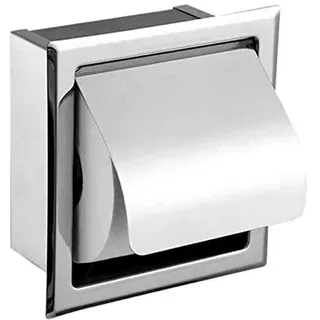 Tiamu Tiamu Unterputz-Toilettenpapierhalter Edelstahl, Klopapierhalter Wandhalterung, Toilettenpapier Box mit Deckel, Klorollenhalter Aufbewahrung, WC-Papierhalter für Badzimmer, Küche, Toilette
