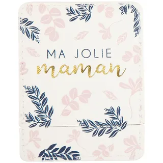 Drager Paris Taschenspiegel Ma Jolie Maman mit Blumenetui | quadratischer Schminkspiegel zum Mitnehmen | Ideal für Zuhause und Reisen | 9 x 7 cm | Geschenkidee zum Geburtstag, Weihnachten, Muttertag