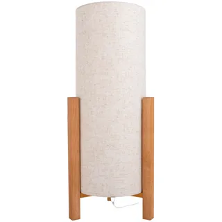NÄVE Tischleuchte "Matida", beige (natur), 1, Ø 18cm H: 52cm, 1 Stk., Leuchten, 1xE27 exkl., Holzgestell, Textilschirm natur, H: ca. 110cm, D: ca.20cm, Tischleuchte