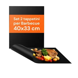 InnovaGoods Grillmatte 2 Stück Kunststoff schwarz