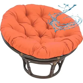 ZZDZW Polster Für Papasansessel,Rundes Auflage, Ersatzpolster Papasan,Bodenkissen Gepolstert Sitzkissen Krabbeldecke Hängesessel Für Korbsessel Outdoor Gartenmöbel Sitzauflage Auflage(Orange,130cm)