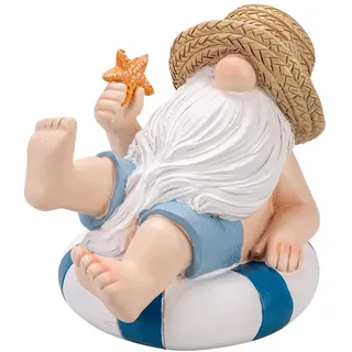 Ideen mit Herz | Deko-Figur Wichtel auf Schwimmring 1 | Maritime Dekoration Bad | witziger Gartenzwerg | Sommer, Strand und Urlaub