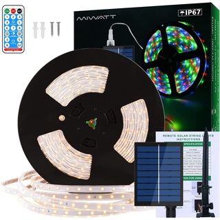 MIWATT 2pcs 10M Solar LED Streifen, warm white LED Strip, Silikonhülle wasserdicht, 560 LEDs, Beleuchtung von Haus, Party,Schwimmbad, Treppe, Außenbeleuchtung