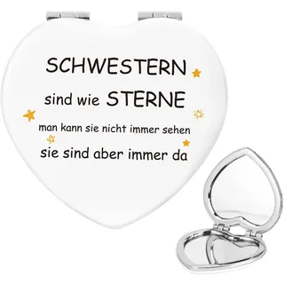 Schwester Geschenk Kosmetikspiegel Geschenke für Schwester Ostergeschenk Geburtstagsgeschenk, Geschenkideen Klappbar Reisespiegel Geschenk Valentinstagsgeschenk Taschenspiegel für Mädchen Schwestern