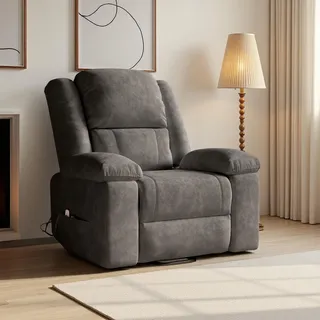 INONEFT Relaxsessel Fernsehsessel mit Aufstehhilfe & USB, Massagesessel mit Massagefunktion & Lenden Wärmefunktion, für Wohnzimmer Schlafzimmer,  Grau - Grau