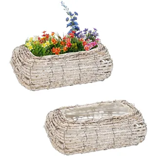 Relaxdays 2er Set 25 x 10 x 15 cm Weiß