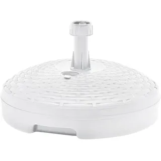 NPA RUNDER Rattan-SCHIRMSOCKEL Weiss/Antra 45x45x17 lt.17, Kunststoff, White, cm 46