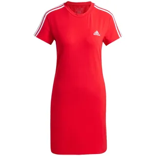 Adidas Essentials 3-Streifen Single Jersey Fitted T-Shirt-Kleid Better Scarlet M