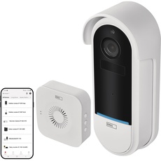 EMOS GoSmart Video-Türklingel IP-15S DC mit WiFi und App, kabellose Smart Home Videoklingel mit 1080p Kameraeinheit inkl. Akku, kompatibel mit Alexa, Google Assistant