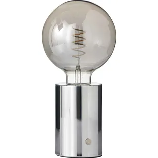 LED Akku Tischlampe Edison Style Glühbirne mit Glühdraht 2000mAh Touch Dimmer Chrom dunkle Birne