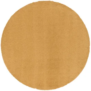 Snapstyle Velvet Rund Hochflorteppich 160 x 160 cm Gelb