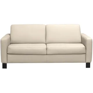 Celina Home Schlafsofa , Beige , Textil, Leder , Kombination Echtleder/Lederlook , Rindleder , 190x87x100 cm , Made in Eu , Fußauswahl, Lederauswahl, Stoffauswahl, Rücken echt , Wohnzimmer, Sofas & Couches, Schlafsofas, Sonstige Schlafsofas