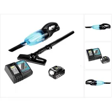 Makita DCL 180 B 18V Li-Ion Akku Staubsauger schwarz mit 1x 4,0 Ah Akku und Schnellladegerät, Staubsauger, Schwarz