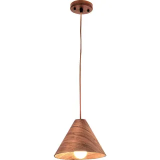 Fabas Luce Pendelleuchte , Holz, Textil , Walnuss , 200 cm , ISO 9001 , höhenverstellbar , Lampen & Leuchten, Leuchtenserien