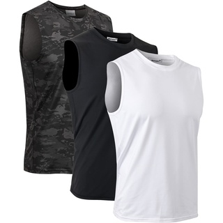 MeetHoo Herren Tank Top, Muskelshirts Tankshirt Ärmellose Shirt Achselshirt Schnelltrocknendes Unterhemd Gym Running für Männer