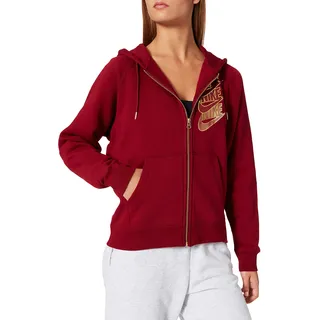 Nike Damen Hoodie NSW Fz Bb Shine, Team Red/Team Red/Metallic GOL, M, BV4988