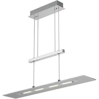 MONZANA® LED Pendelleuchte 20W 1600lm Warmweiß Höhenverstellbar Deckenleuchte für Küche Wohnzimmer Esszimmer Hängeleuchte Esstischlampe Nickel Glas - Silber