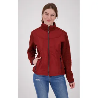 Strickfleecejacke DEPROC ACTIVE "LAKE RODELL WOMEN", Damen, Gr. 34 (XS), rot, Fleece, 100% Polyester, tailliert hüftbedeckend, gerader Abschluss mit innenliegendem Gummizug, Jacken Strickfleecejacke, auch in Großen Größen erhältlich