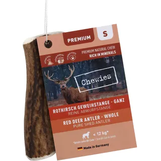 Chewies Kaugeweih für Hunde - ganze Stange - Abwurfstange vom Rothirsch - Hirschgeweih - natürlich unf mineralstoffreich, Größe S