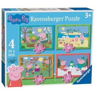 Ravensburger Peppa Pig Four Seasons Puzzle für Kinder ab 3 Jahren (12, 16, 20, 24 Teile)