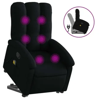 Massagesessel mit Aufstehhilfe Schwarz Stoff - Schwarz