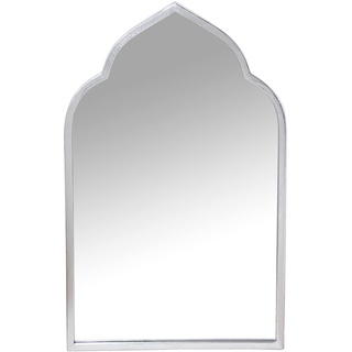 DRW Wandspiegel in arabischer Form aus versilbertem Metall, 61 x 3 x 100 cm, INT. 57 x 96 cm