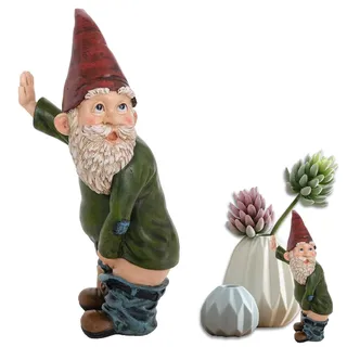 CHmiss Gartenzwerg Ornament - Frecher Harz Zwerg Figur, Lustige Große Gartenfigur für Draußen, Dekofigur für Büro, Wohnzimmer, Garten, Park
