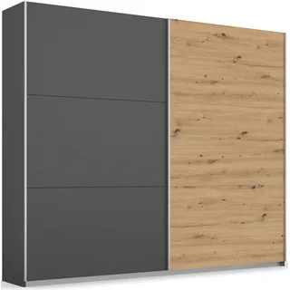 Rauch Schwebetürenschrank »AURELIO Kleiderschrank Garderobe TOPSELLER OTTO ́s CHOICE« 3 verschiedene Ausstattungsvarianten Griffe aus Metall MADE IN GERMANY, grau